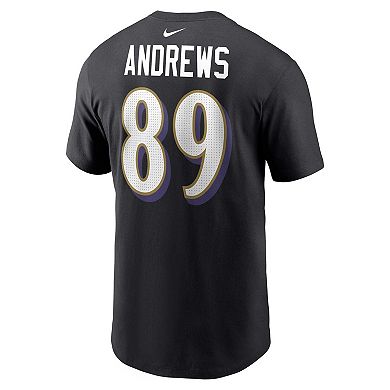 Men's Nike Mark Andrews  Black Baltimore Ravens  Player Name & Number T-Shirt