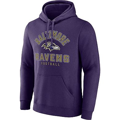 Men's Fanatics Branded  Purple Baltimore Ravens Between the Pylons Pullover Hoodie