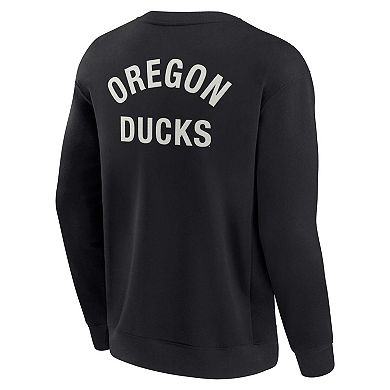 Unisex Fanatics Signature Black Oregon Ducks Super Soft Pullover Crew Sweatshirt