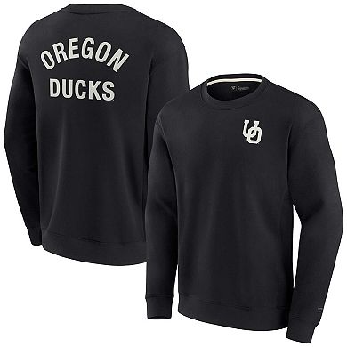 Unisex Fanatics Signature Black Oregon Ducks Super Soft Pullover Crew Sweatshirt