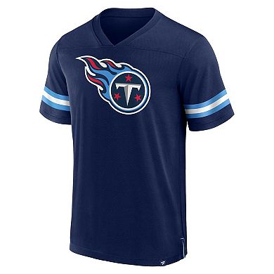 Men's Fanatics Branded  Navy Tennessee Titans Jersey Tackle V-Neck T-Shirt