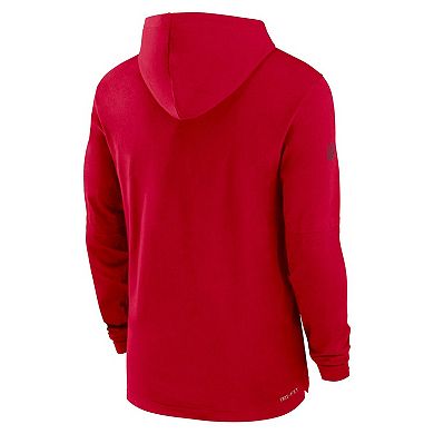 Men's Nike Red Tampa Bay Buccaneers Sideline Performance Long Sleeve Hoodie T-Shirt