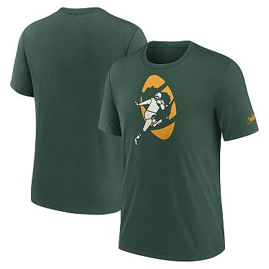 Men's Nike Green Green Bay Packers Rewind Logo Tri-Blend T-Shirt