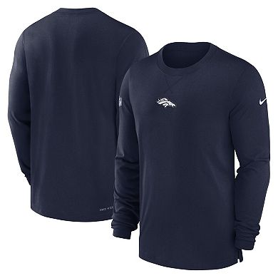 Men's Nike Navy Denver Broncos 2023 Sideline Performance Long Sleeve T-Shirt