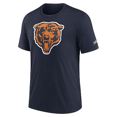 Men's Nike Navy Chicago Bears Rewind Logo Tri-Blend T-Shirt