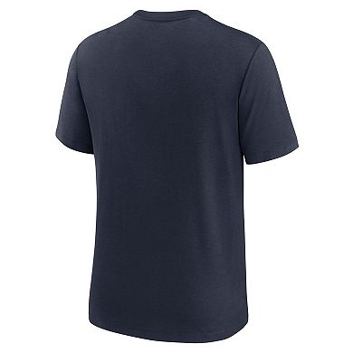 Men's Nike Navy Chicago Bears Rewind Logo Tri-Blend T-Shirt