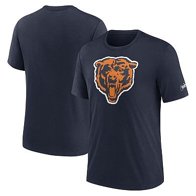 Men's Nike Navy Chicago Bears Rewind Logo Tri-Blend T-Shirt