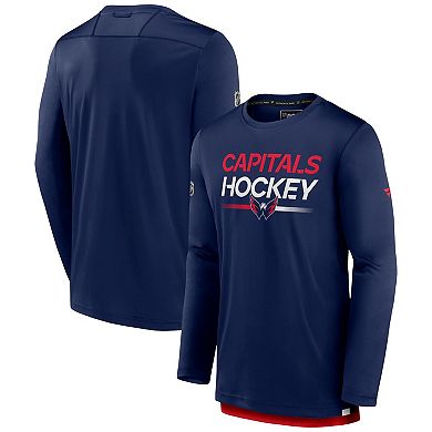 Men's Fanatics Branded  Navy Washington Capitals Authentic Pro Long Sleeve T-Shirt