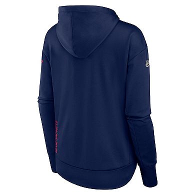 Women's Fanatics Branded  Navy Columbus Blue Jackets Authentic Pro Scuba Full-Zip Hoodie