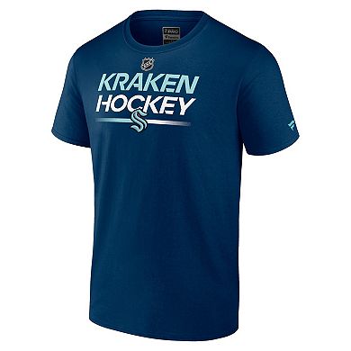 Men's Fanatics Branded  Navy Seattle Kraken Authentic Pro Primary T-Shirt
