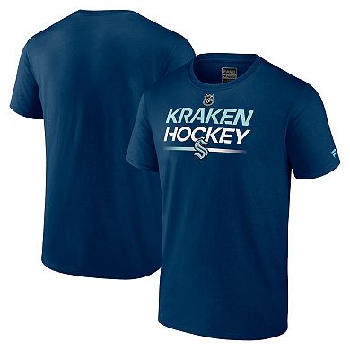 Men's Fanatics Branded  Navy Seattle Kraken Authentic Pro Primary T-Shirt