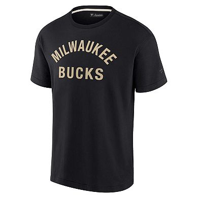 Unisex Fanatics Signature Black Milwaukee Bucks Super Soft T-Shirt