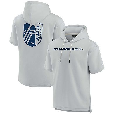 Unisex Fanatics Signature Gray St. Louis City SC Super Soft Fleece Short Sleeve Pullover Hoodie