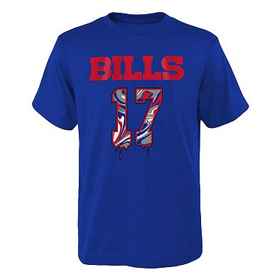 Youth Josh Allen Royal Buffalo Bills Mainliner Drip Player Name & Number T-Shirt