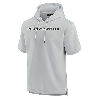 Unisex Fanatics Signature Gray Inter Miami CF Super Soft Fleece Short Sleeve Pullover Hoodie