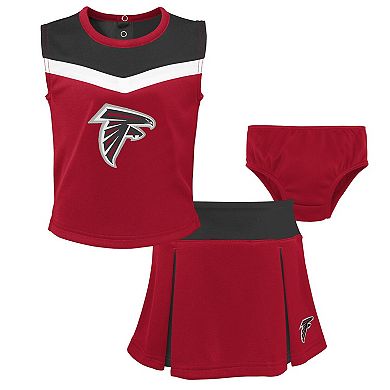 Girls Toddler Red Atlanta Falcons Spirit Cheer Two-Piece Cheerleader Set with Bloomers