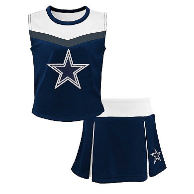 Girls Youth Navy Dallas Cowboys Spirit Two-Piece Cheerleader Set