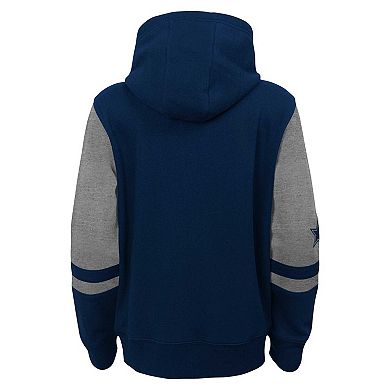 Youth Navy Dallas Cowboys Colorblock Full-Zip Hoodie