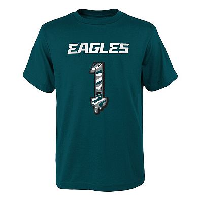 Youth Jalen Hurts Green Philadelphia Eagles Mainliner Drip Player Name & Number T-Shirt