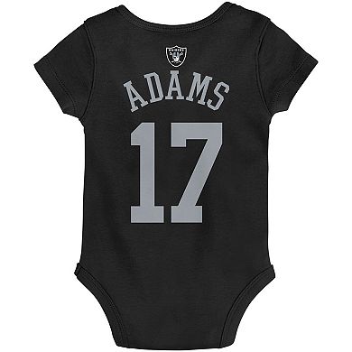 Newborn & Infant Davante Adams Black Las Vegas Raiders Mainliner Player Name & Number Bodysuit
