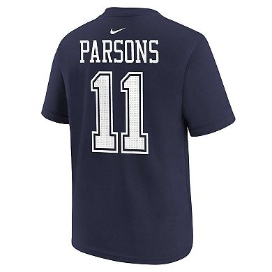 Youth Nike Micah Parsons Navy Dallas Cowboys Player Name & Number T-Shirt