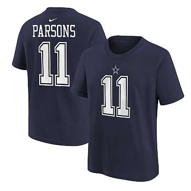 Youth Nike Micah Parsons Navy Dallas Cowboys Player Name & Number T-Shirt