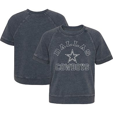 Girls Juniors Charcoal Dallas Cowboys Cheer Squad Raglan T-Shirt