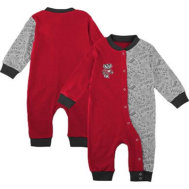 Newborn & Infant Red Wisconsin Badgers Playbook Two-Tone Full-Snap Jumper