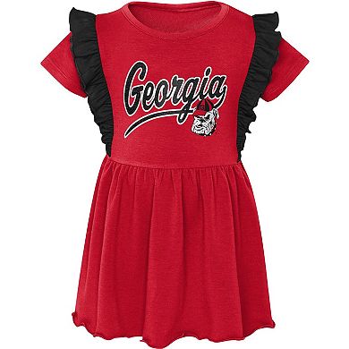 Girls Toddler Red Georgia Bulldogs Too Cute Tri-Blend Dress
