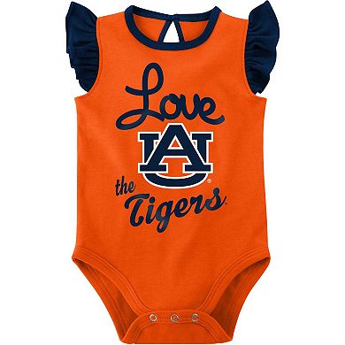 Girls Newborn & Infant Navy/Orange Auburn Tigers Spread the Love 2-Pack Bodysuit Set