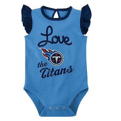 Girls Newborn & Infant Navy/Light Blue Tennessee Titans Spread the Love 2-Pack Bodysuit Set
