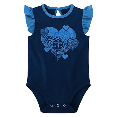 Girls Newborn & Infant Navy/Light Blue Tennessee Titans Spread the Love 2-Pack Bodysuit Set