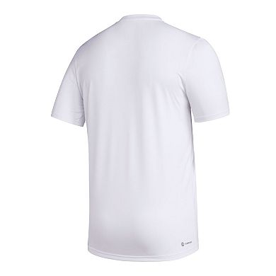 Men's adidas x Rich Mnisi Pride Collection White Louisville Cardinals Pregame AEROREADY T-Shirt
