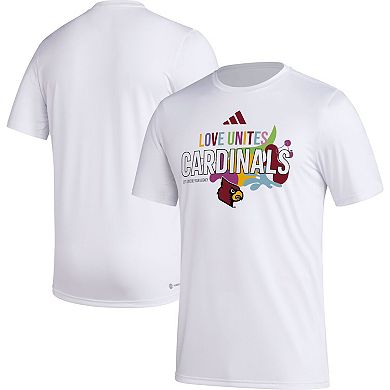 Men's adidas x Rich Mnisi Pride Collection White Louisville Cardinals Pregame AEROREADY T-Shirt