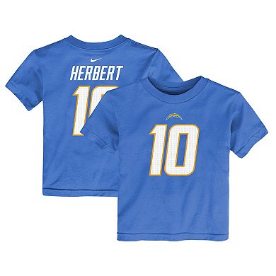 Toddler Nike Justin Herbert Powder Blue Los Angeles Chargers Player Name & Number T-Shirt