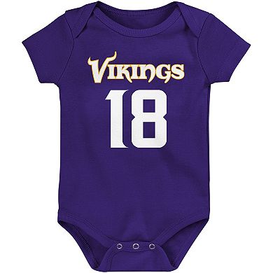 Infant Justin Jefferson Purple Minnesota Vikings Mainliner Player Name & Number Bodysuit