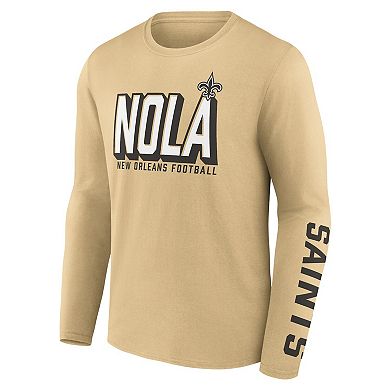 Men's Fanatics Branded Gold/Black New Orleans Saints Two-Pack T-Shirt Combo Set