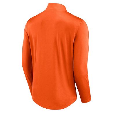 Men's Fanatics Branded Orange Philadelphia Flyers Mock Neck Quarter-Zip Top