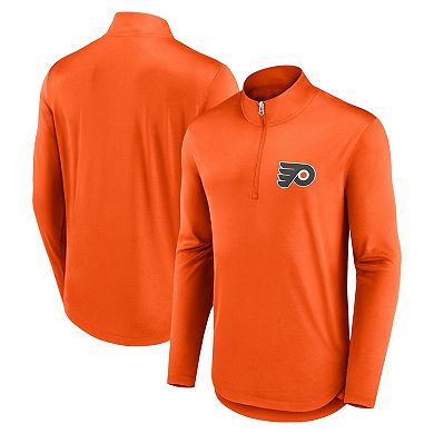 Men's Fanatics Branded Orange Philadelphia Flyers Mock Neck Quarter-Zip Top