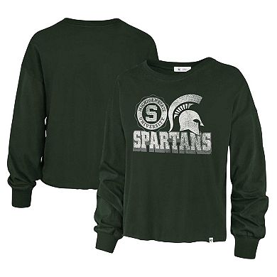 Women's '47 Green Michigan State Spartans Bottom Line Parkway Long Sleeve T-Shirt