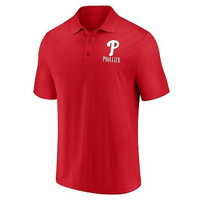 Men's Fanatics Branded Red/White Philadelphia Phillies Two-Pack Logo Lockup Polo Set