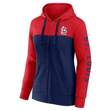 Women's Fanatics Branded Red/Navy St. Louis Cardinals City Ties Hoodie Full-Zip Sweatshirt