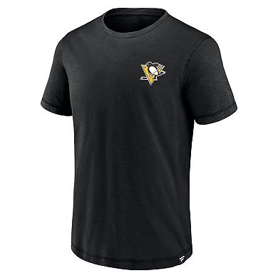 Men's Fanatics Branded Black Pittsburgh Penguins High Stick T-Shirt