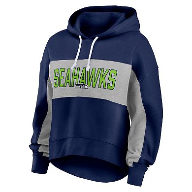 Women's Fanatics Branded College Navy Seattle Seahawks Filled Stat Sheet Pullover Hoodie