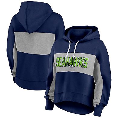 Women's Fanatics Branded College Navy Seattle Seahawks Filled Stat Sheet Pullover Hoodie