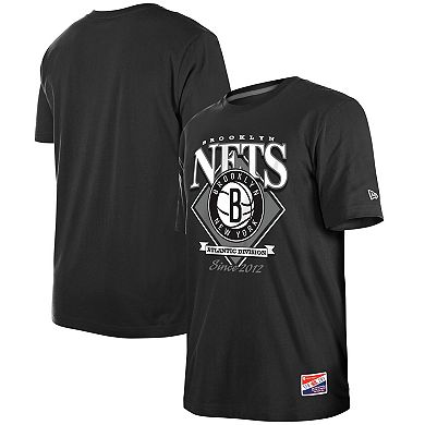 Men's New Era Black Brooklyn Nets Throwback T-Shirt
