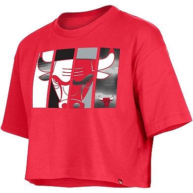 Women's New Era Red Chicago Bulls Cropped T-Shirt