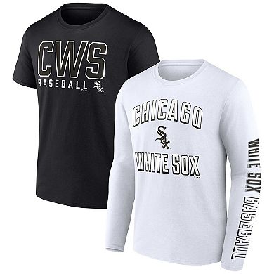 Men's Fanatics Branded Black/White Chicago White Sox Two-Pack Combo T-Shirt Set