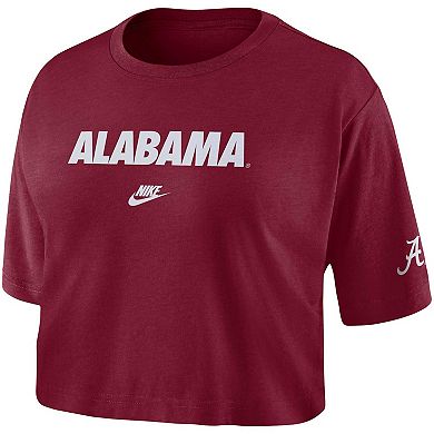 Women's Nike Crimson Alabama Crimson Tide Wordmark Cropped T-Shirt