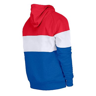 Men's New Era Royal Buffalo Bills Big & Tall Throwback Colorblock Pullover Hoodie